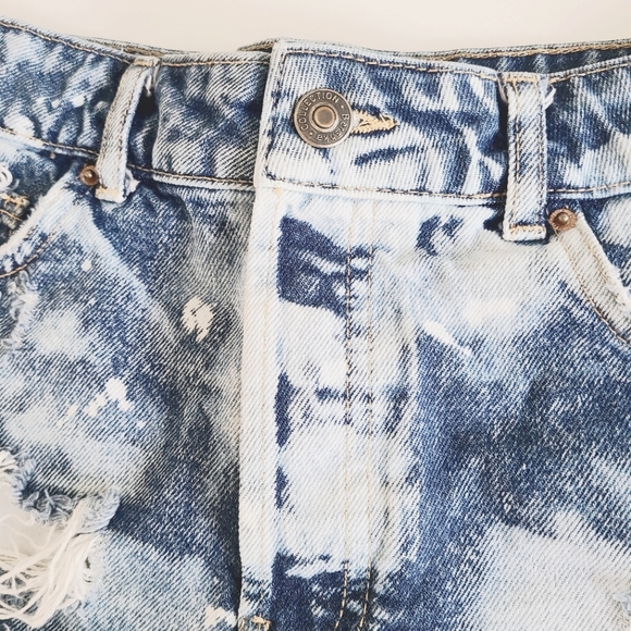 Bershka High Rise Blue Denim Shorts - Picture 5 of 5